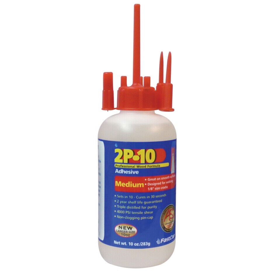 FastCap 2P-10 Medium Super Glue in use on woodworking project