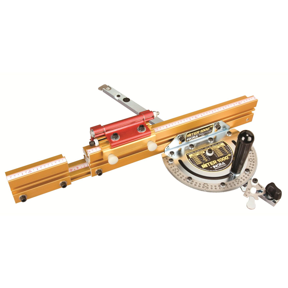 Incra Mitre Express plus 1000HD sled set for precise crosscut and mitre cuts on table saw