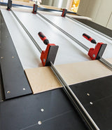 Bessey K-Body Revo Parallel Clamps 1000mm: Close-up detail of jaw faces and handles in use on woodworking project