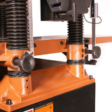 Sherwood 16in Industrial Thicknesser with Helical Cutterhead in action, showcasing precision and power