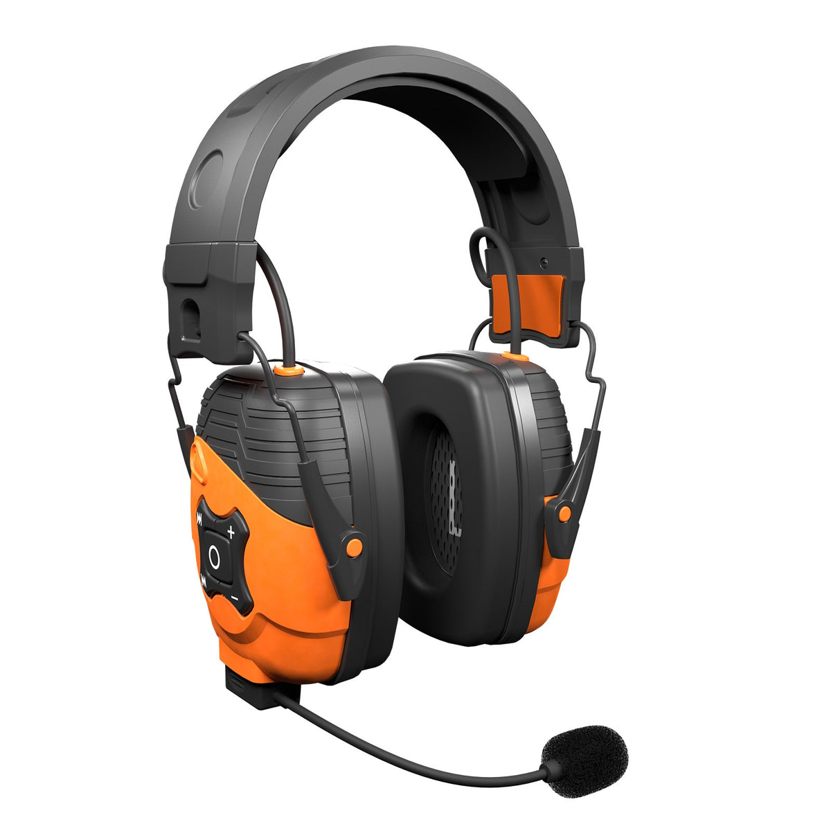 ISOtunes LINK Boom Microphone Earmuff Accessory side view in use with LINK 2.0 earphones