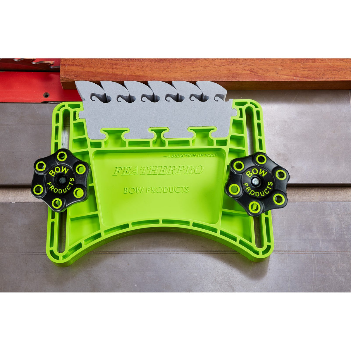 Australian woodworking tools store product image showing two stackable FeatherDUO Featherboards from BOW Products