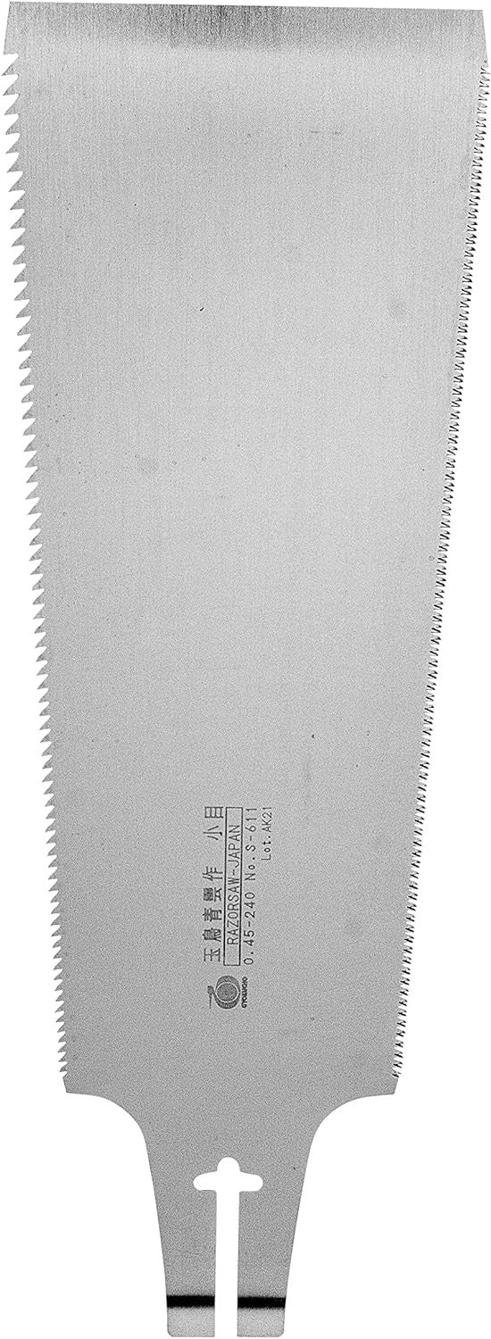 Razorsaw Replacement 240mm Blade for Ryoba Japanese Saw, double-edged design with 10 teeth per inch on rip cut side