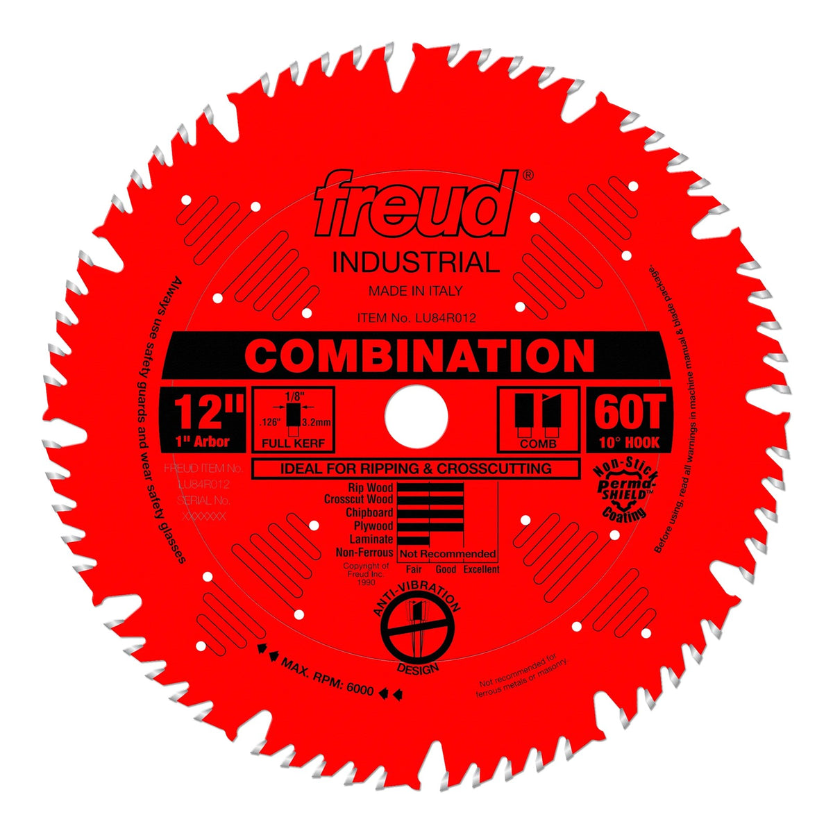 Freud Heavy-Duty Combination Circular Saw Blade 305mm 60T Teeth Detail