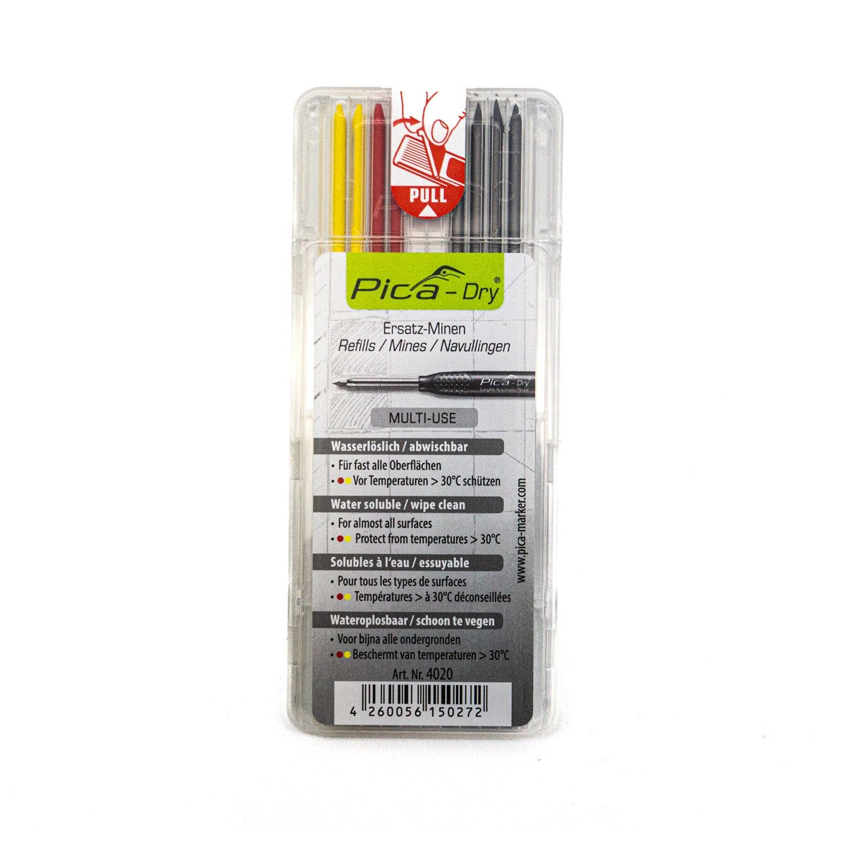 Pica Marker Pica Dry Automatic Long-life Pacer Pencil with Lead Refills in Value Pack, showing the 2.8mm thick lead for durability