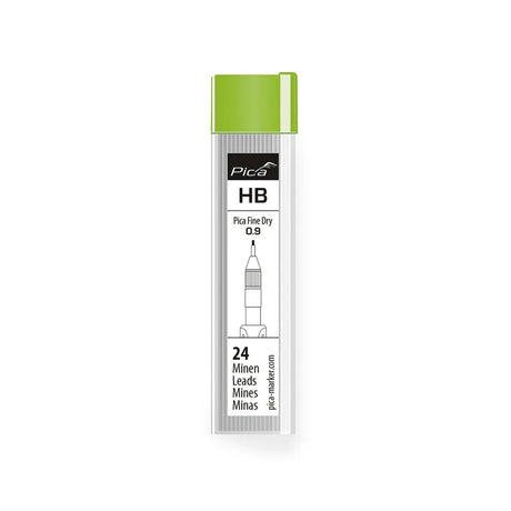 Pica Pack of 24 HB Lead Refills for Dry Fine Automatic Pencil - Close-up view of refill pack showing 24 HB leads