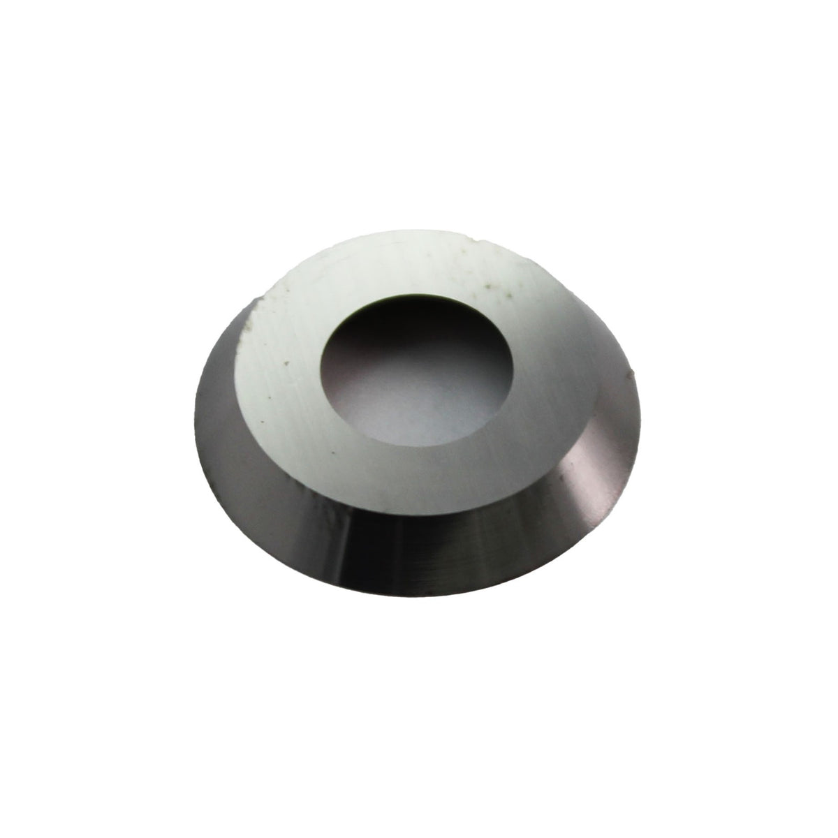 Torquata Large Round Tungsten Carbide Cutter for Finisher Wood Turning Tool, angled view showing single cutting edge