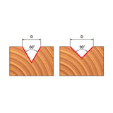 Freud 90° V Groove Router Bit for signmaking and engraving on wood