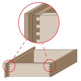 Freud Dovetail Router Bit creating precise 14-degree angled joints for drawers and furniture