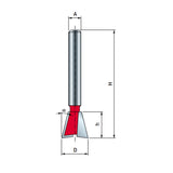 Freud Dovetail Router Bit creating precise 14-degree angle joints for drawers and boxes