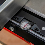 Sherwood 12in Heavy-Duty Table Saw with Panel Attachment, Dado Kit and Dust Guard in use with precise cutting angle