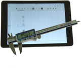 iGaging OriginCal Smart Wireless Digital Vernier Calipers 300mm - Close-up of Bluetooth-enabled Smart Calipers in action
