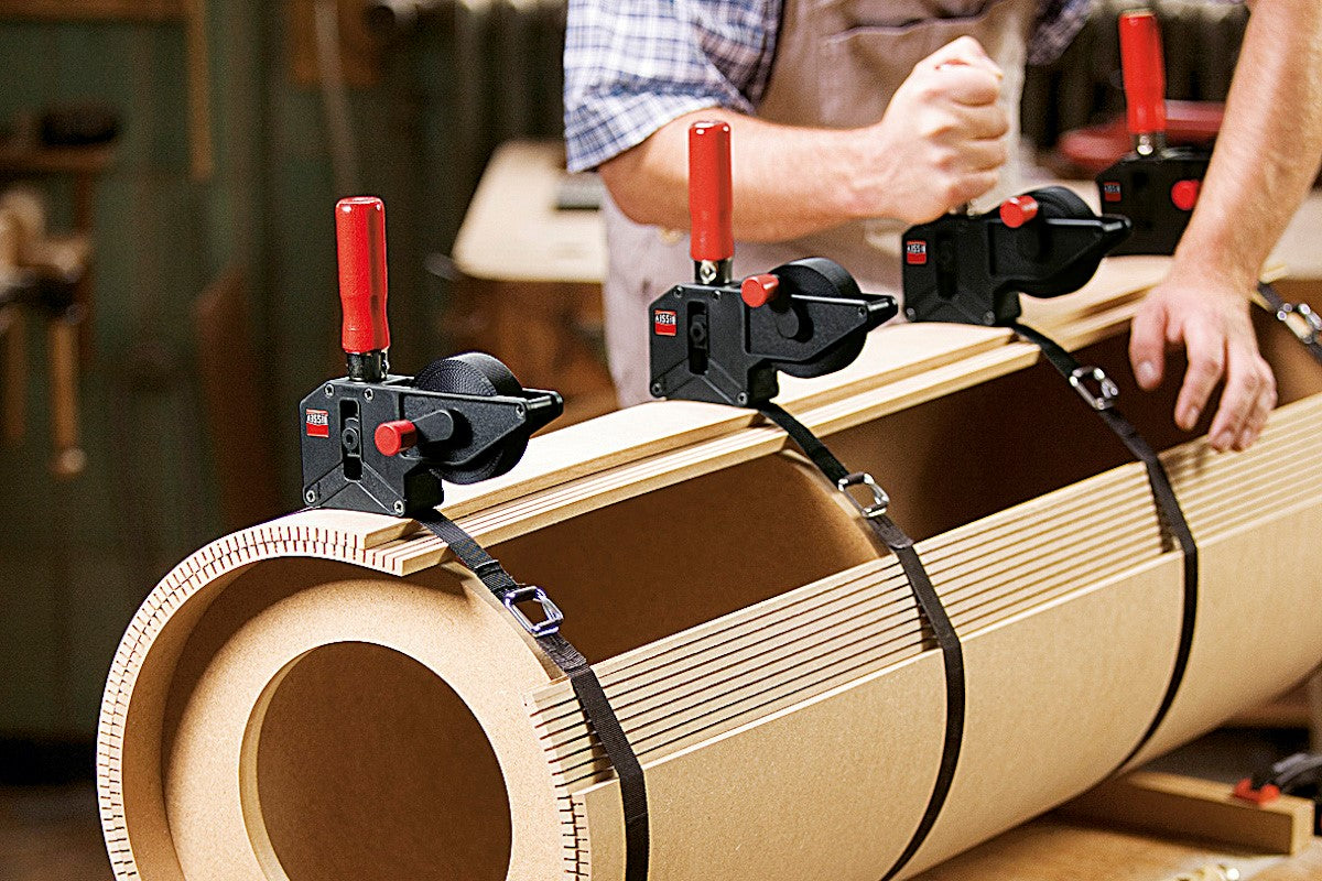 Bessey Heavy Duty Band Clamp with Vario Corners in use on woodworking project