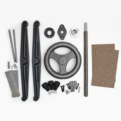 Benchcrafted Glide Leg Vice Cast Finish with Solo Criss Cross - Superior grip and ease of operation for woodworking tasks