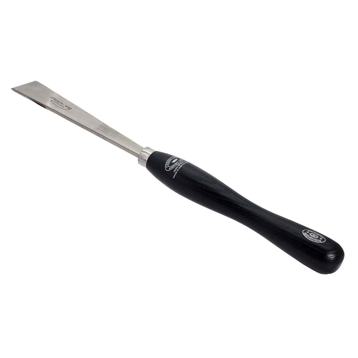 Crown German Skew Woodturning Chisel 32mm M2 Cryogenic Steel in action on lathe