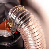 Sherwood Heavy-Duty Polyurethane Dust Hose 4in Diameter in use with woodworking tools