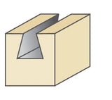 Torquata dovetail router bit, 14 degrees, 25.4mm diameter, 1/2in shank, woodworking tool in action