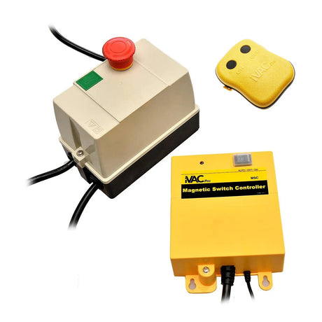 iVAC MSC Pro & Magnetic NVR Switch Combo & Remote for Automated Dust Control, product image showcasing the complete kit