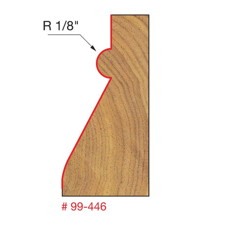 Freud Beaded Profile Handrail Router Bit in use on hardwood railing