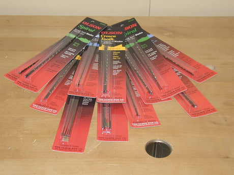 Olson Metal Cutting Scroll Saw Blades 30TPI in action, expertly cutting through metal with precision