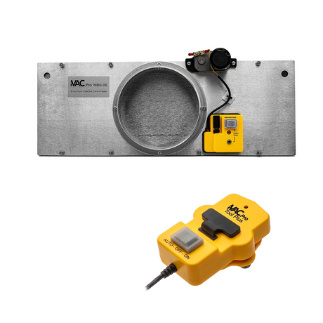 iVAC Automatic Blast Gate for Dust Extraction - Metal construction, top view