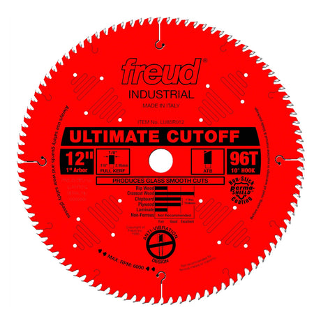 Freud Ultimate Cut Off Saw Blade, 305mm diameter, 25.4mm bore, ideal for crosscutting and mitering applications