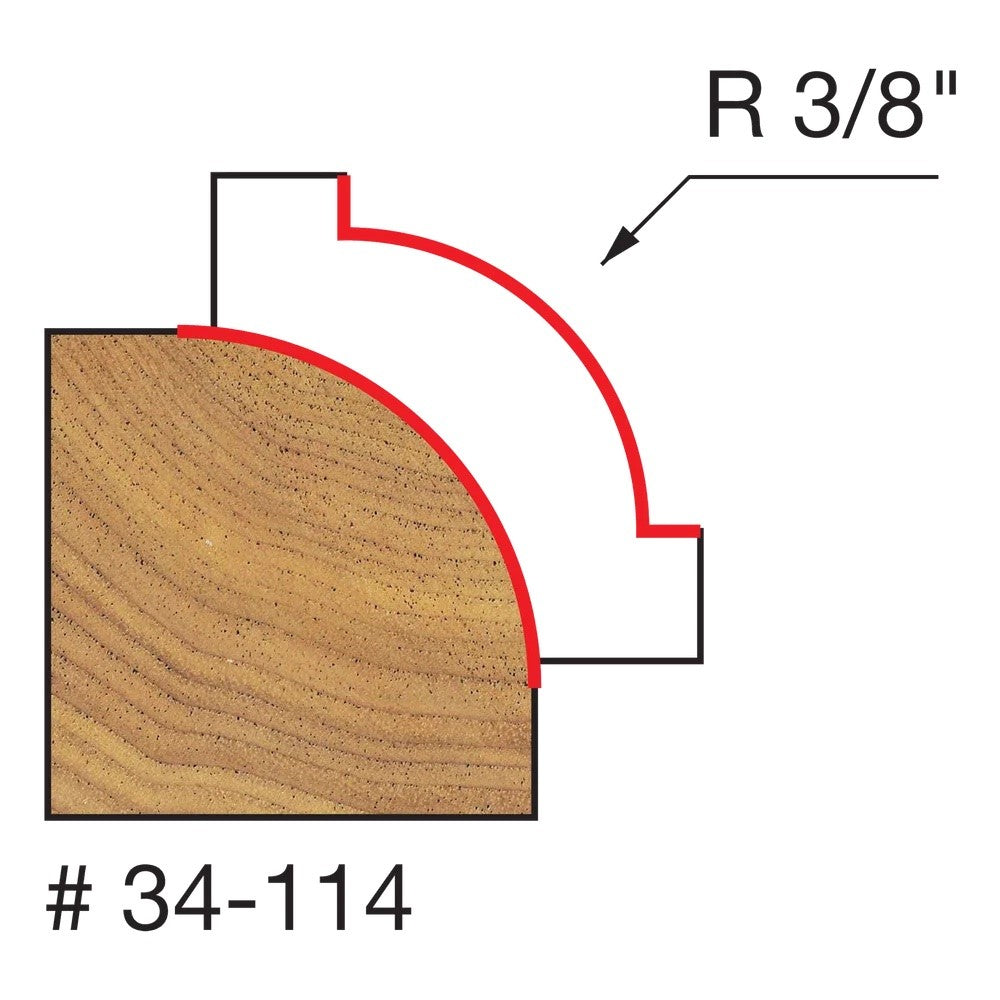 Freud Quadra-Cut Round Over Router Bits 1/4in Shank in action, creating decorative beads and softening furniture edges