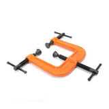 Pony Jorgensen 3-way edging clamp showing ribbed ductile iron frame for edge banding