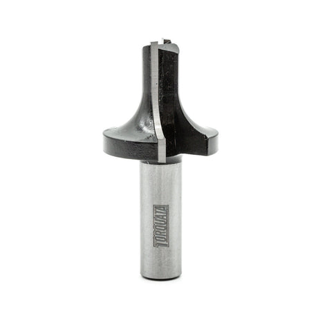 Torquata Round Over Plunge Router Bit 1/2in Shank creating flat-bottom groove with quarter-round shapes