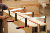 Bessey Set of 4 Quick Action Clamps TG Series 160mm Capacity Soft Grip Handle in use on woodworking project