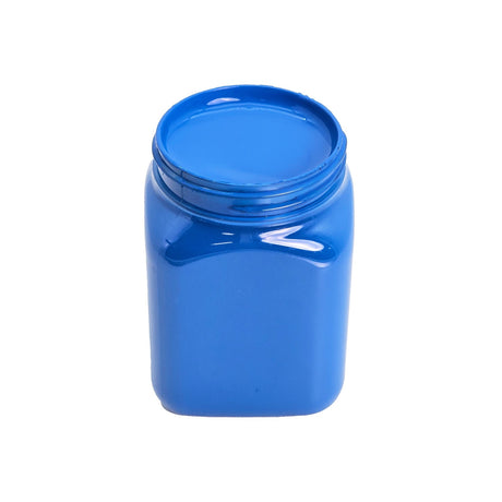 Timbecon Flocking Royal Blue Glue 200mL bottle close-up on a workbench