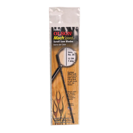 Olson Mach Speed Scroll Saw Blades, 13/7 TPI, wide spaced teeth for fast, accurate cuts in wood
