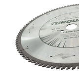 Torquata 305mm thin kerf fine crosscut circular saw blade in use on wood