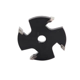 Torquata Slot Cutter Set for Biscuit Joining 4mm Slot Thickness - 1/2in Shank - Top view of slot cutter assembly