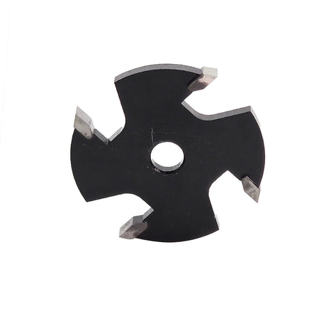 Torquata Slot Cutter Set for Biscuit Joining 4mm Slot Thickness - 1/2in Shank - Top view of slot cutter assembly