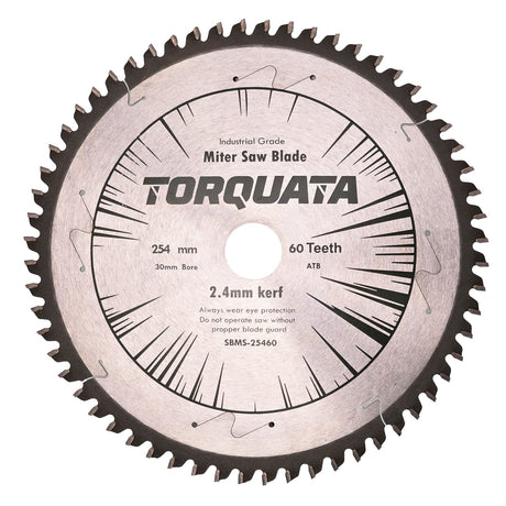 Torquata 254mm Standard Kerf Circular Saw Blade for Mitre Saws - Woodworking tool for precise wood and composite cuts