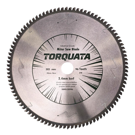 Torquata 305mm fine finish circular saw blade in action, ideal for precise cuts in wood and composites