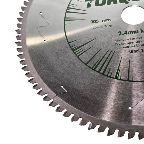 Torquata 305mm fine finish circular saw blade in action on wood
