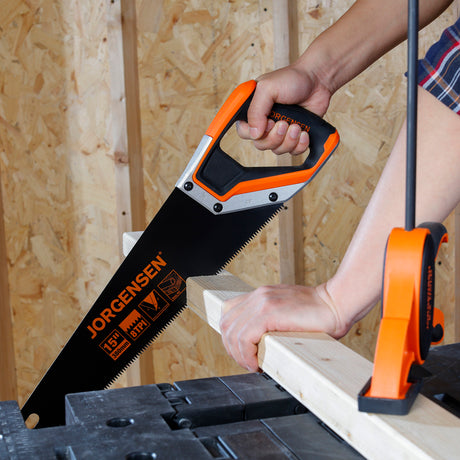 Pony Jorgensen 15in Low Friction Handsaw with Teflon Coating in action on wood