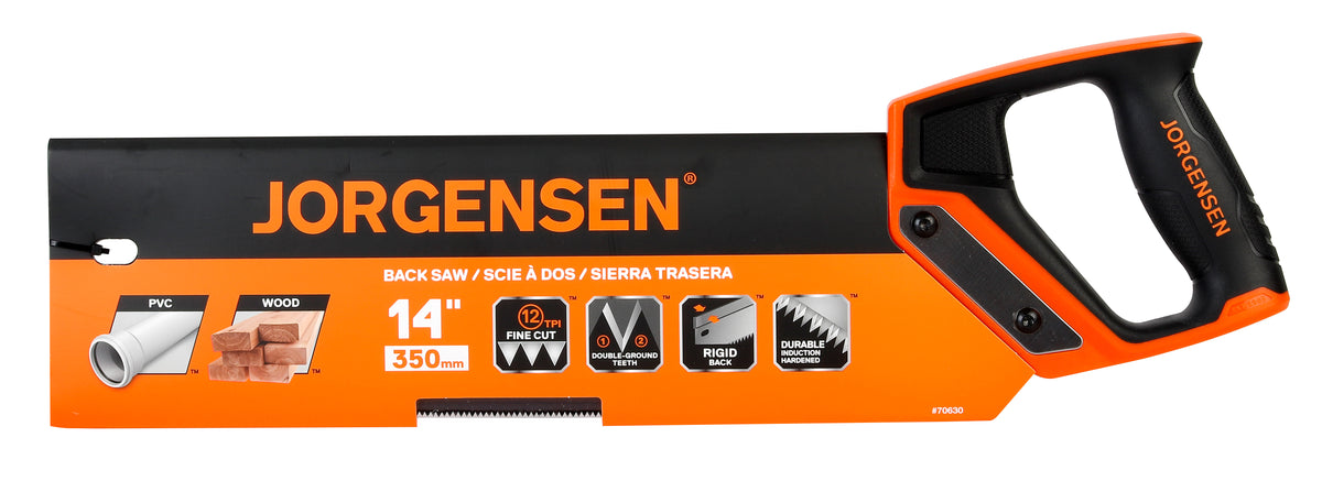 Pony Jorgensen 14in Tenon Saw with 12TPI Fine Cut Teeth in action, ideal for precision woodworking