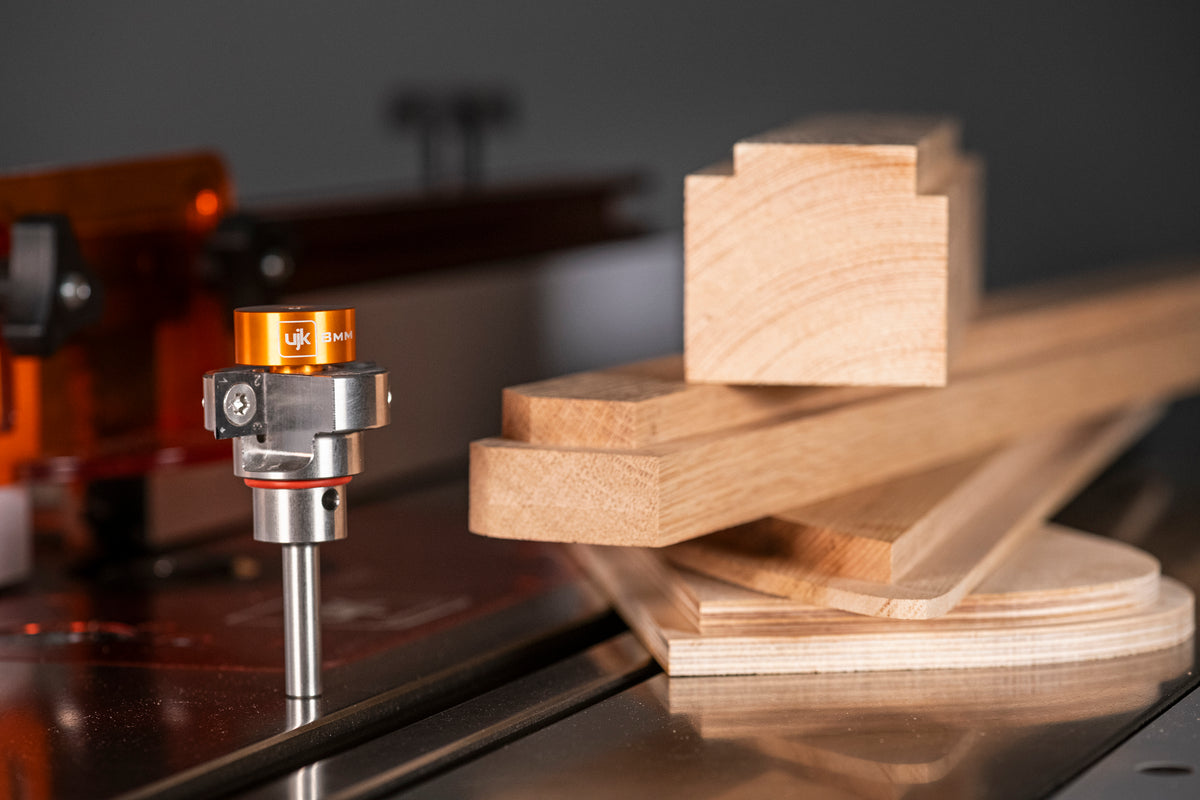 UJK 2-Wing Small Rebate Router Cutter with Metric Collars 1/2in Shank