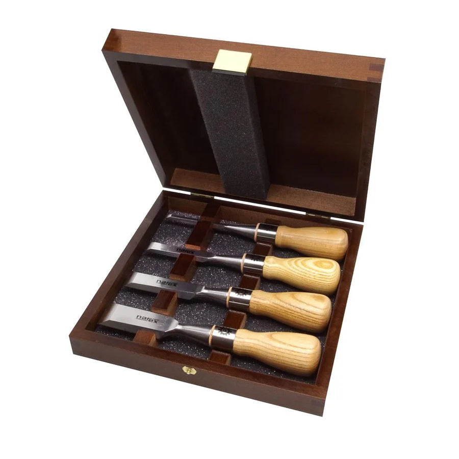 Narex Set of 4 Richter Bevel Edge Butt Chisels Cryogenic Steel