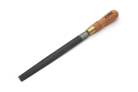 Narex Set of 3 Engineers Files with Timber Handle - Close-up of double-cut pattern on 250mm file