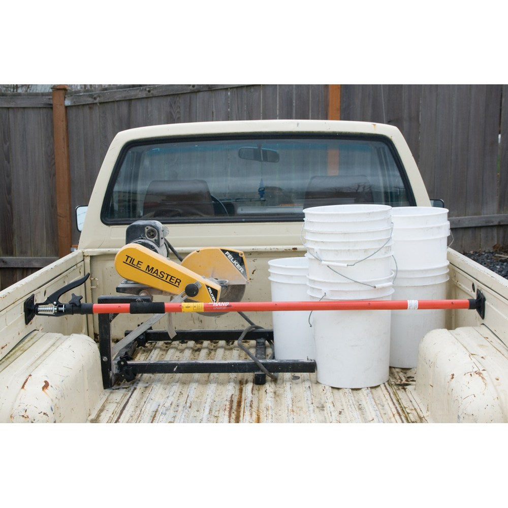 FastCap 3rd Hand HD Twin Pack telescopic support system in use for woodworking support
