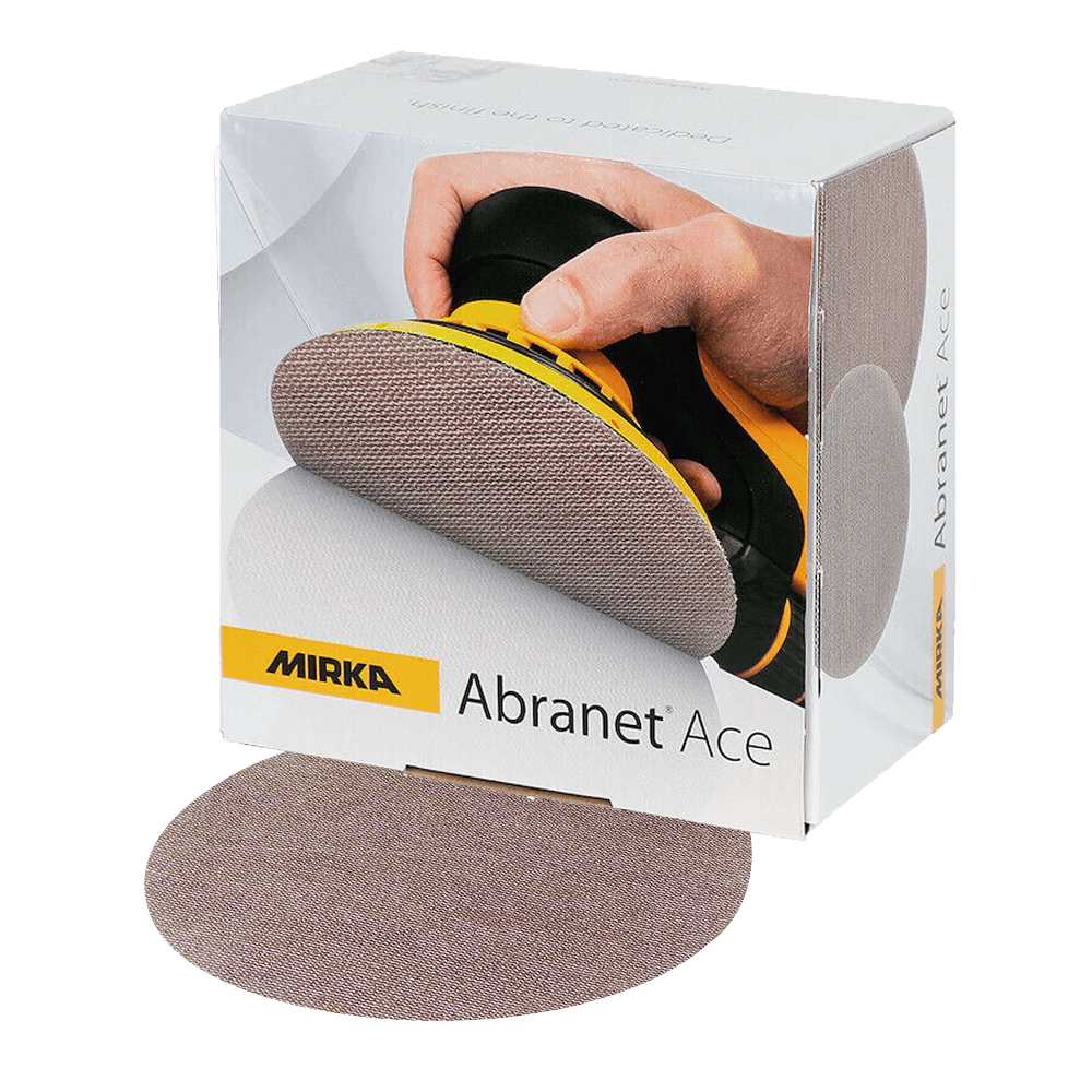 Mirka Abranet Ace Ceramic Sanding Discs - 150mm Mix Coarse Pack of 50 in Packaging