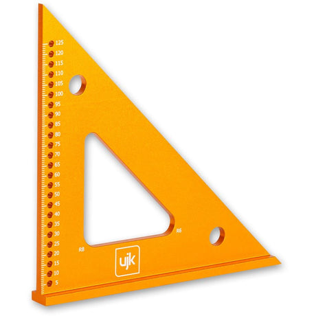 UJK Set of 2 Compact Speed Squares 75mm & 125mm with Marking Holes in Anodised Aluminium, angled view