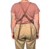 En Mina Carvers Apron 3 Pockets Denim & Tan Leather