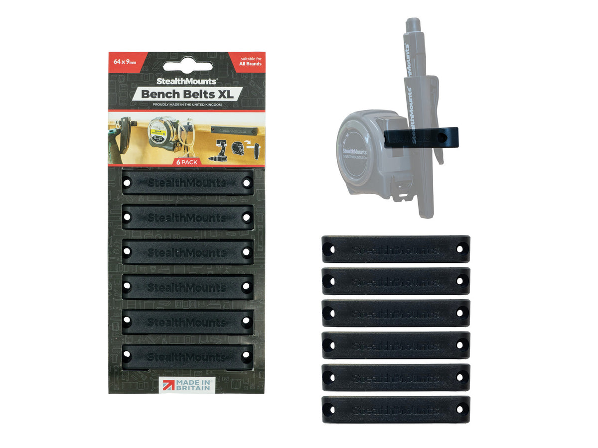StealthMounts Bench Belts XL Pack of 6 Black