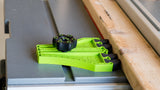 BOW Products PortaPRO Featherboard EVA Feathers Horizontal woodworking tool in action