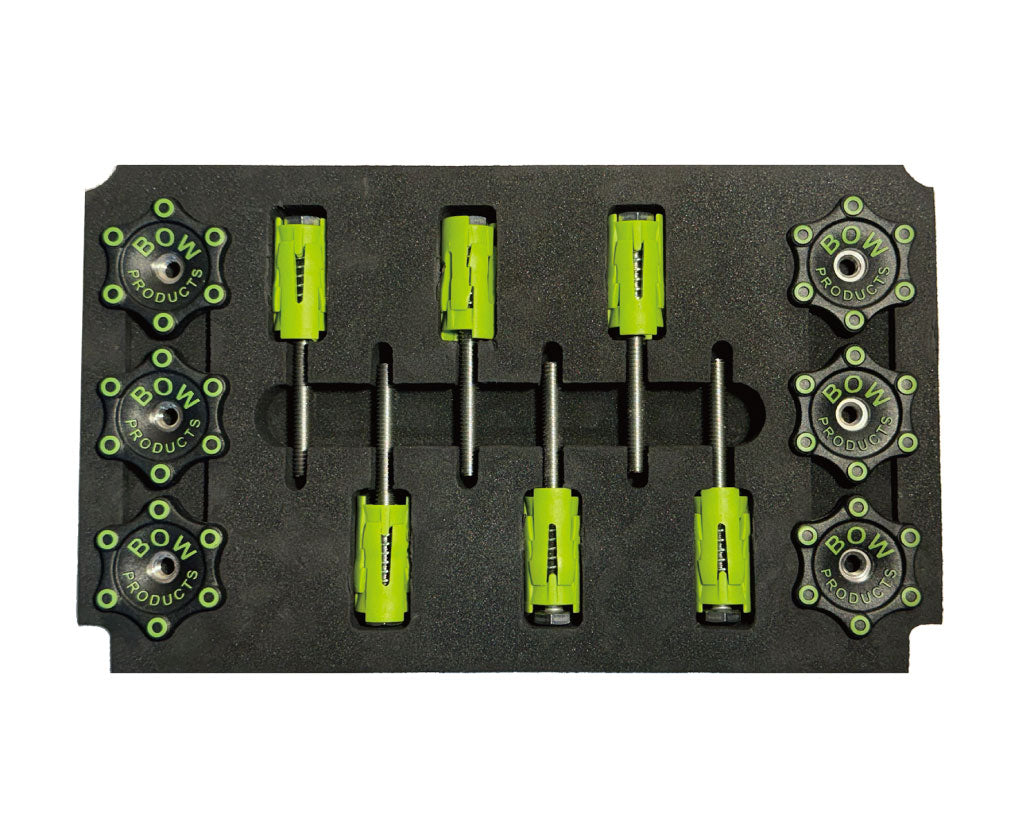 Expandable woodwork bench dogs for 3/4in & 20mm dog holes, innovative design with hex bolt and ergonomic bow knob